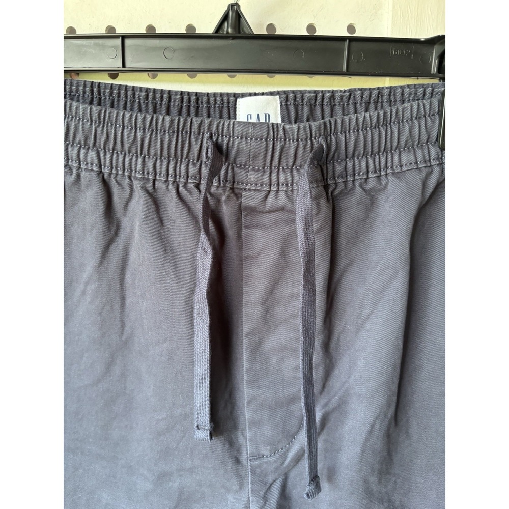 GAP Mens L Easy Essential 8" Chino Shorts Blue Pull On Drawstring Cotton Stretch